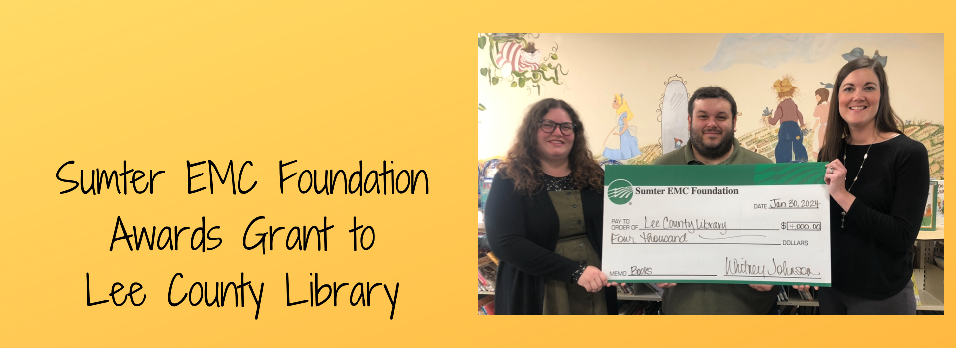 Sumter EMC Foundation Awards Grant to Lee County Library